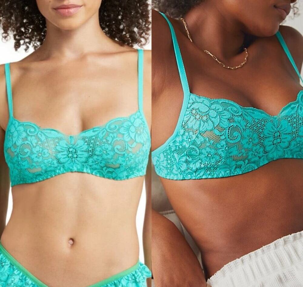 HAH Free People Hook Up Bra Teal Size B 30-38